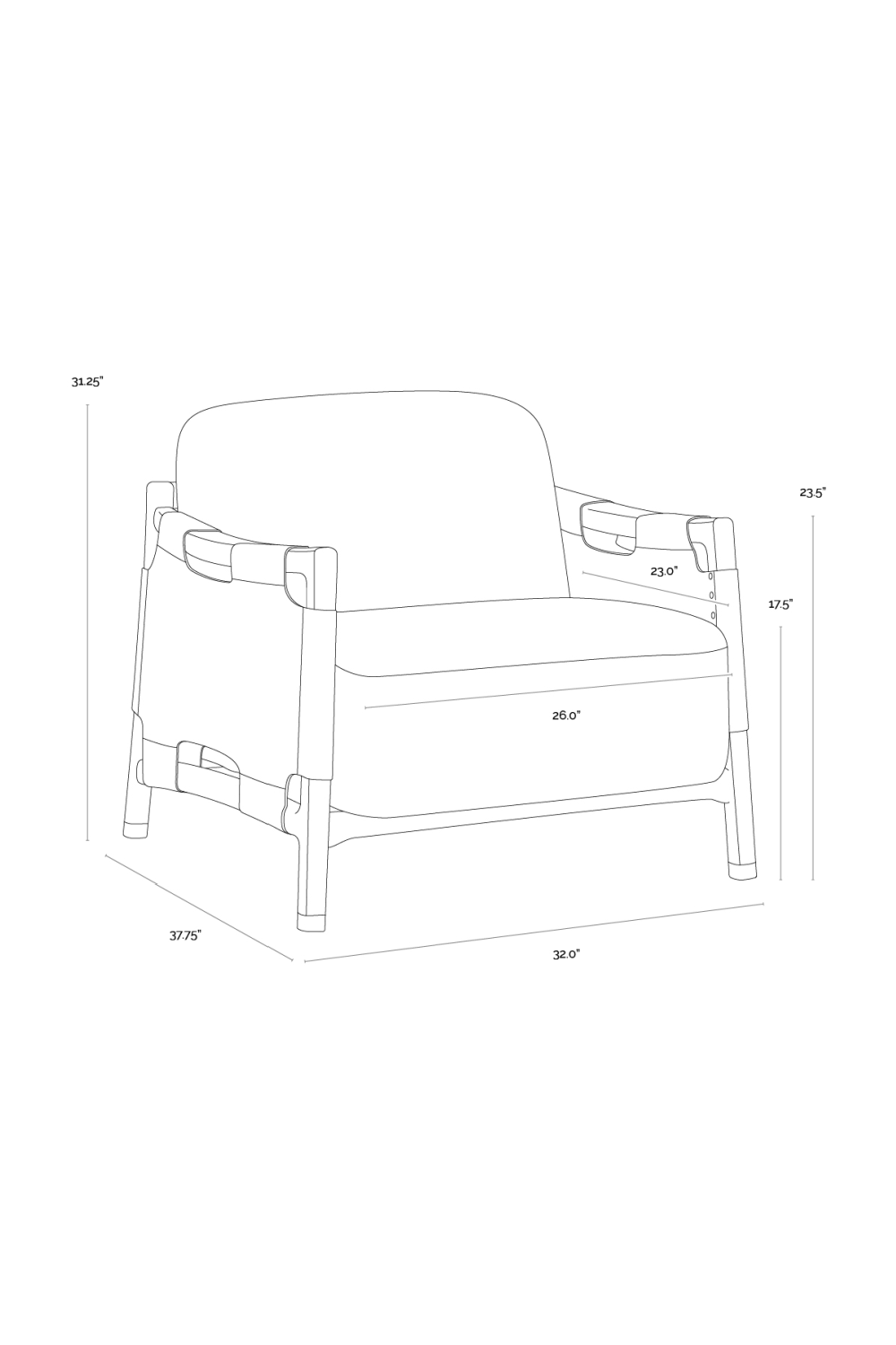Modern European furniture - Solid Oak Framed Lounge Chair - www.oroa.com