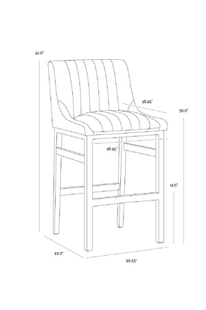 Modern European furniture - Leather-Look Vertical-Channeled Bar Stool - www.oroa.com