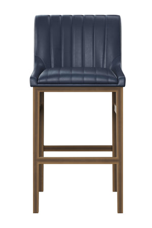 Modern European furniture - Leather-Look Vertical-Channeled Bar Stool - www.oroa.com