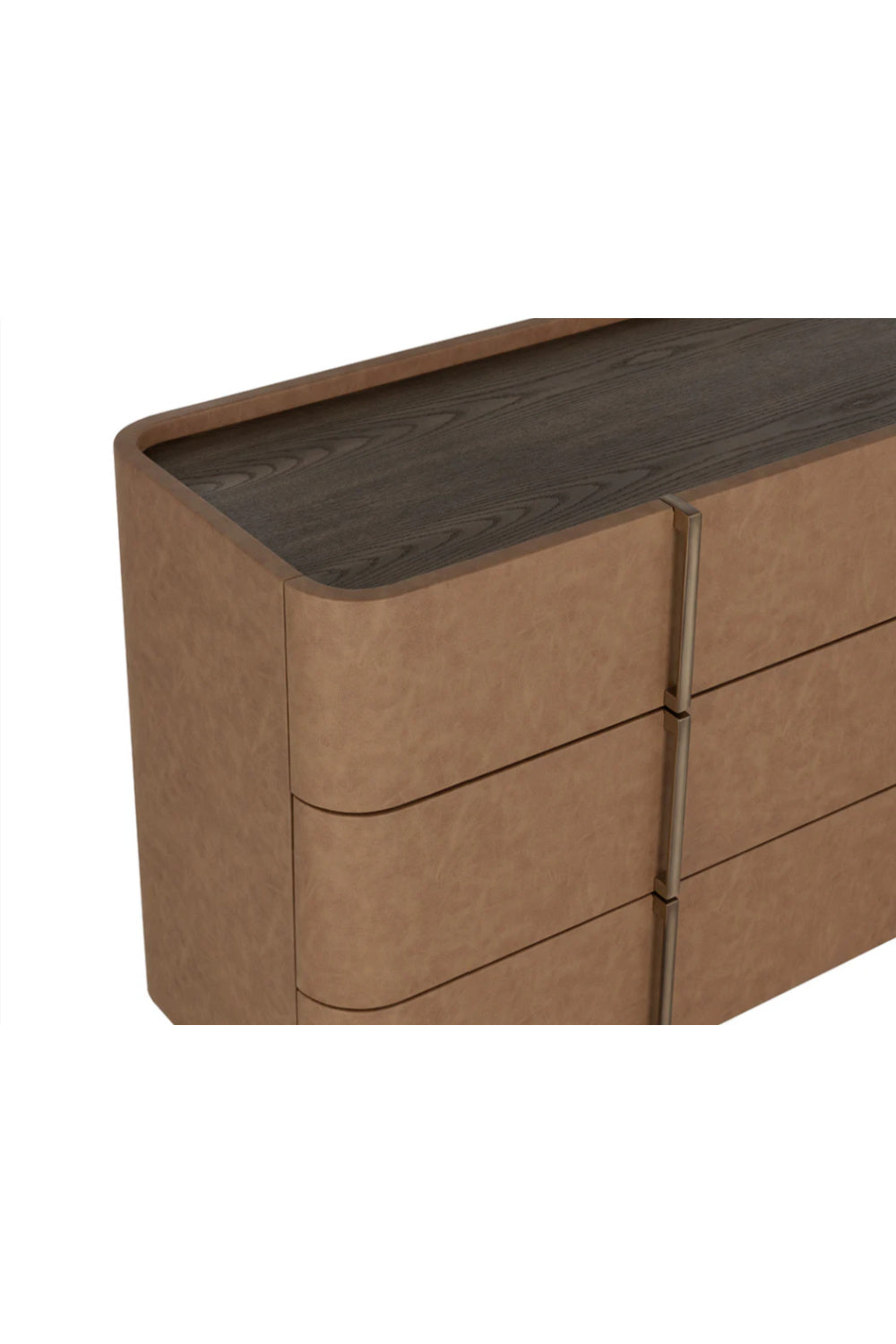 Modern European furniture - Leather-Look 6-Drawer Dresser - www.oroa.com