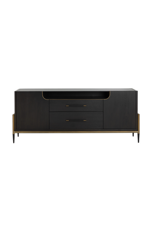   Modern European furniture - Black Wooden 2-Drawer Sideboard - www.oroa.com | Oroa.com