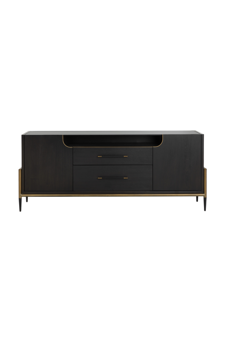   Modern European furniture - Black Wooden 2-Drawer Sideboard - www.oroa.com | Oroa.com