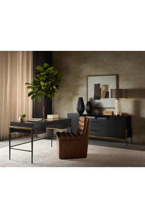   Modern European furniture - Black Wooden 2-Drawer Sideboard - www.oroa.com | Oroa.com