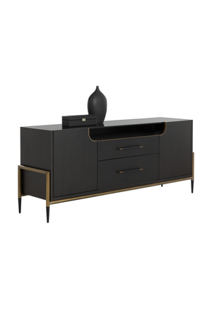   Modern European furniture - Black Wooden 2-Drawer Sideboard - www.oroa.com | Oroa.com