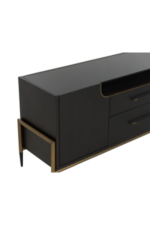  Modern European furniture - Black Wooden 2-Drawer Sideboard - www.oroa.com | Oroa.com