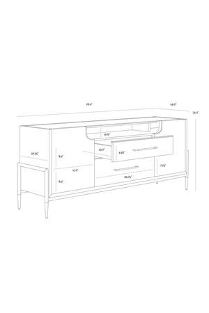   Modern European furniture - Black Wooden 2-Drawer Sideboard - www.oroa.com | Oroa.com