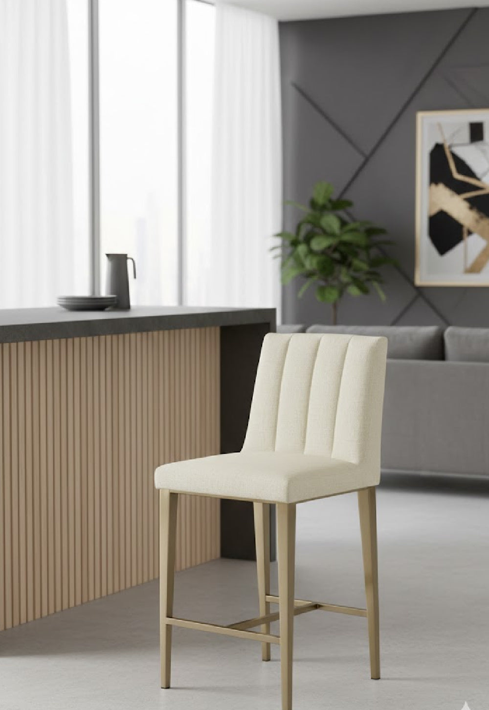 Modern European furniture - Contemporary Metal Frame Counter Stool - www.oroa.com