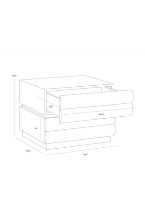 Modern European furniture - Tiered 2-Drawer Nightstand - www.oroa.com