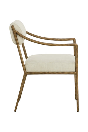 Modern European furniture - Cream Linen Dining Armchair - www.oroa.com
