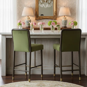   Green Upholstered Counter Stool | Oroa.com