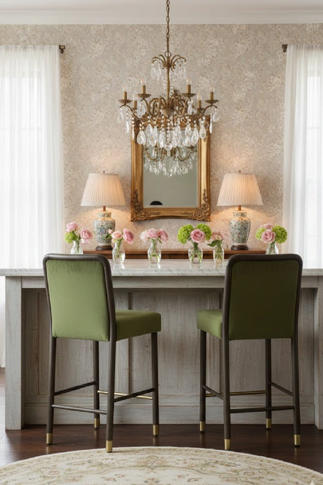 Modern European furniture - Green Upholstered Counter Stool - www.oroa.com