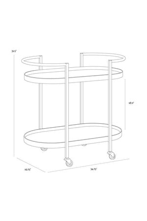   Modern European furniture - Antique Brass Bar Cart - www.oroa.com | Oroa.com