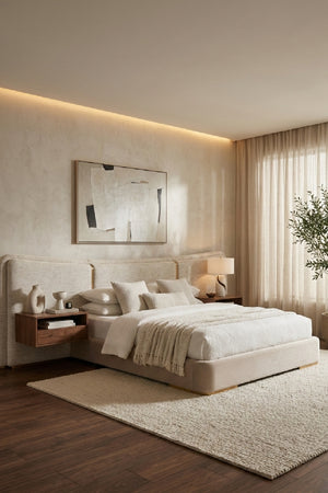 Boucle 3-Panel King Bed | Splendido Clarimond | Oroa.com