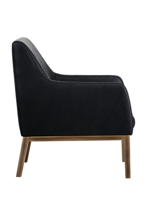 Modern European furniture - Black Leather Channeled Lounge Chair - www.oroa.com