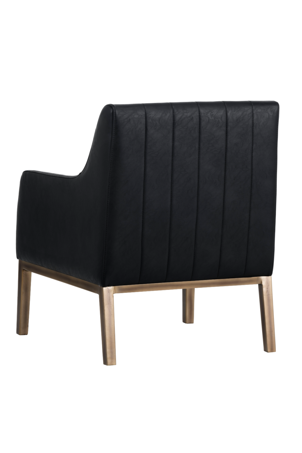 Modern European furniture - Black Leather Channeled Lounge Chair - www.oroa.com
