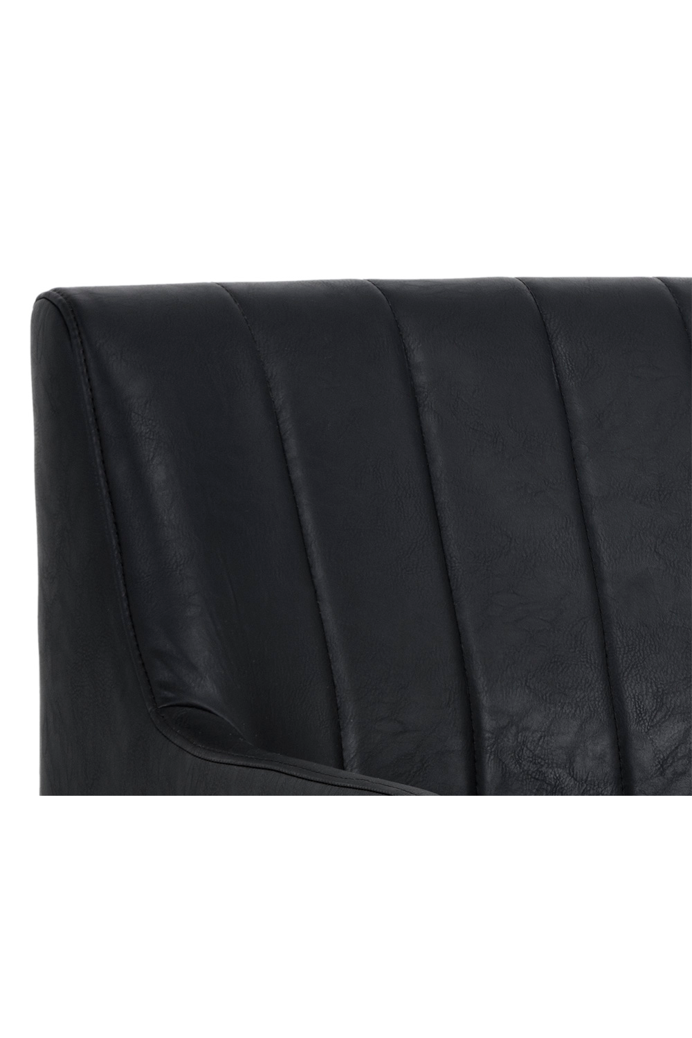 Modern European furniture - Black Leather Channeled Lounge Chair - www.oroa.com