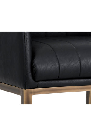 Modern European furniture - Black Leather Channeled Lounge Chair - www.oroa.com