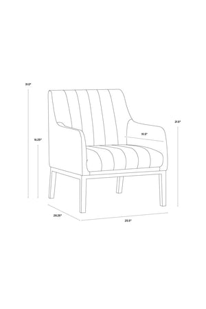 Modern European furniture - Black Leather Channeled Lounge Chair - www.oroa.com