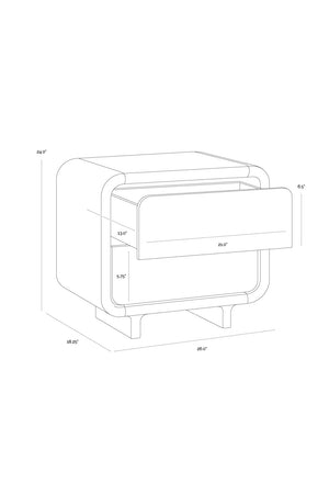 2-Drawer Oak Nightstand | Splendido Koa | Oroa.com