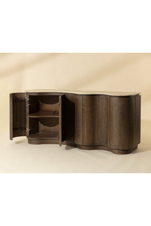 Solid Oak Sideboard with Travertine Top | Splendido Fable | Oroa.com