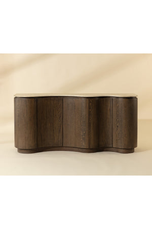 Solid Oak Sideboard with Travertine Top | Splendido Fable | Oroa.com