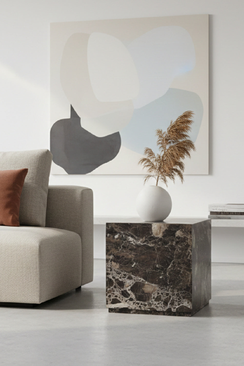 Modern European furniture - Marble Cube End Table - www.oroa.com