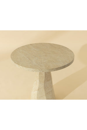   Modern European furniture - Natural Indoor/Outdoor Travertine Look Bistro Table - www.oroa.com | Oroa.com