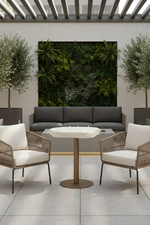   Modern European furniture - Travertine Look Indoor/Outdoor Bistro Table - www.oroa.com | Oroa.com