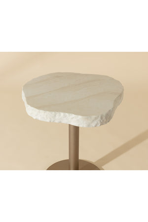   Modern European furniture - Travertine Look Indoor/Outdoor Bistro Table - www.oroa.com | Oroa.com