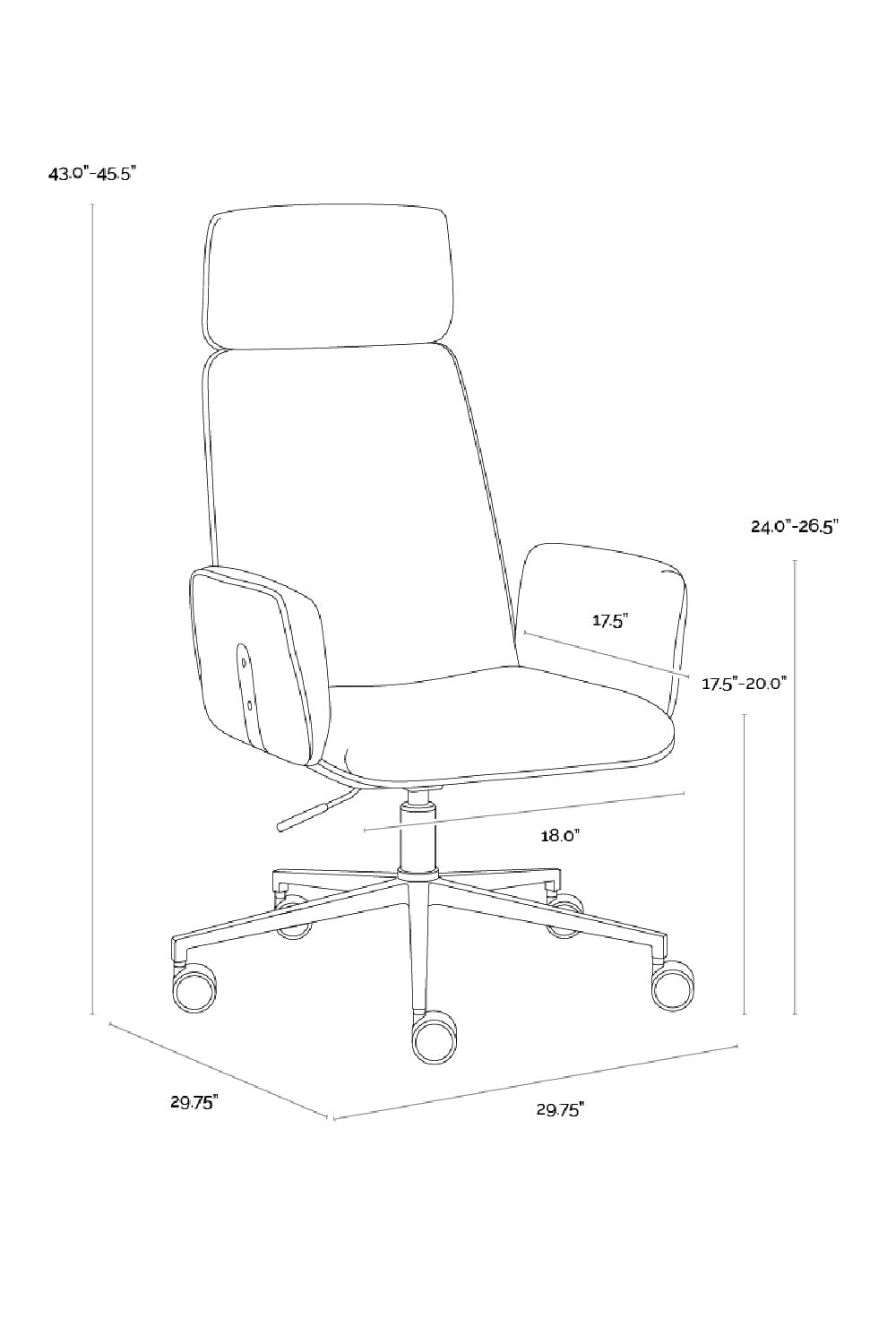 Modern European furniture - Curved Upholstered Office Chair - www.oroa.com