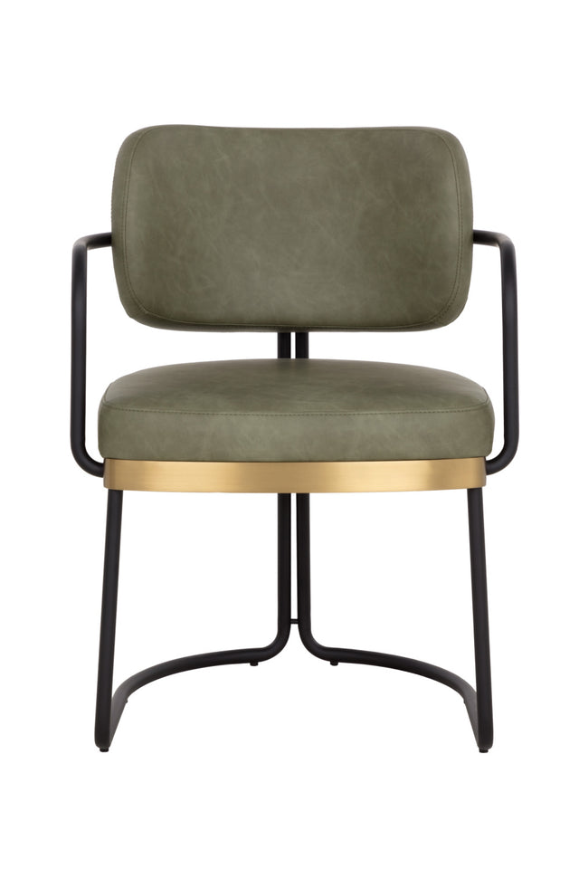 Modern European furniture - Cantilevered Leather Look Dining Chair - www.oroa.com