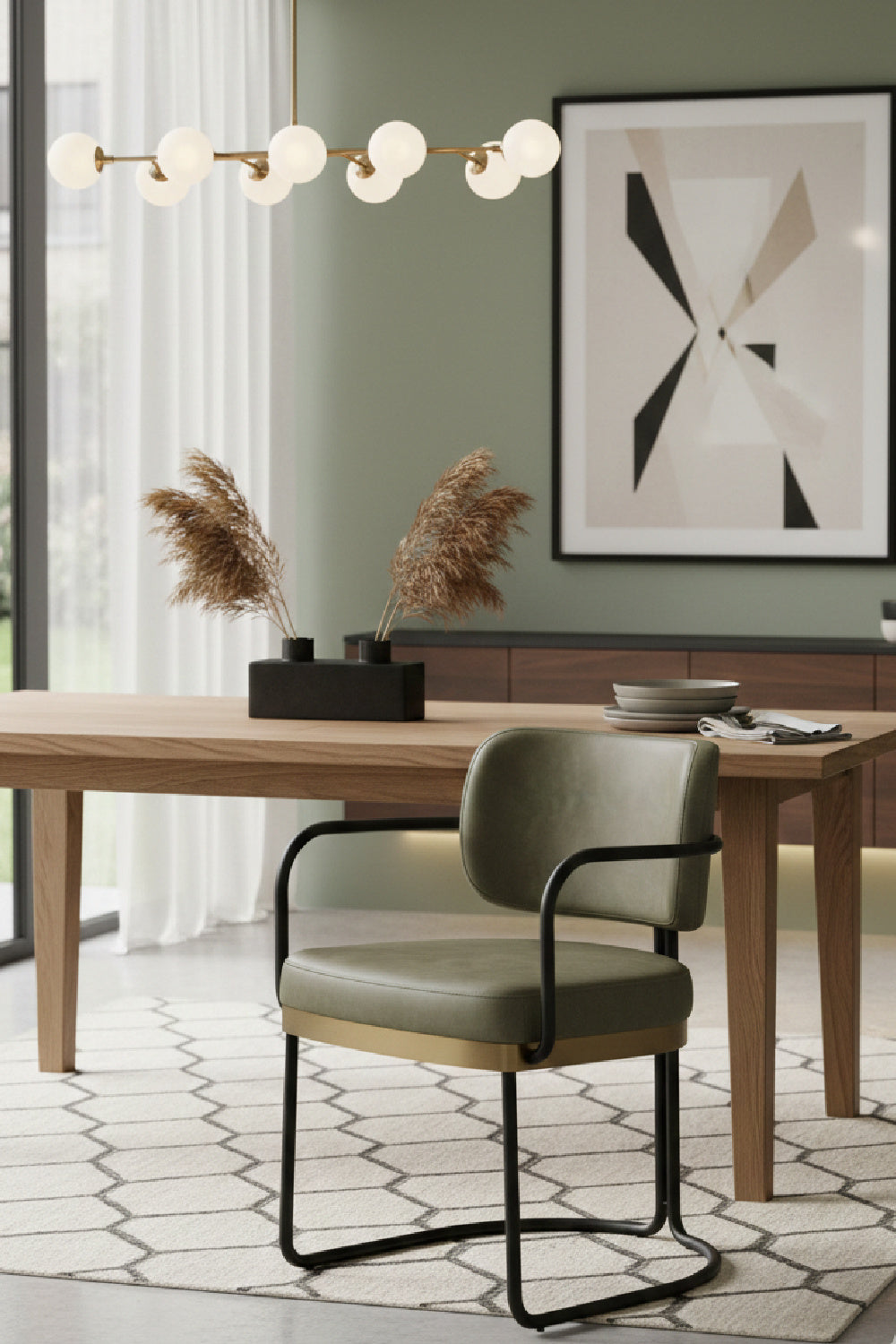 Modern European furniture - Cantilevered Leather Look Dining Chair - www.oroa.com