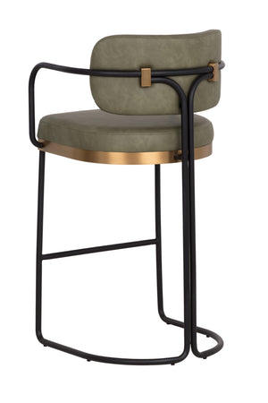   Modern European furniture - Iron Framed Leather-Look Bar Stool - www.oroa.com | Oroa.com