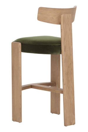 Oak Framed Green Bar Stool | Splendido Horton | Oroa.com