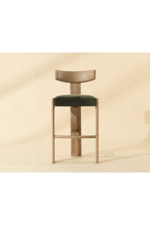 Oak Framed Green Bar Stool | Splendido Horton | Oroa.com