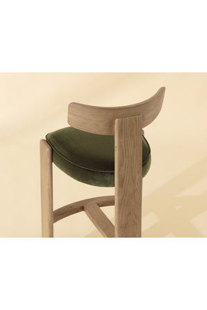 Oak Framed Green Bar Stool | Splendido Horton | Oroa.com