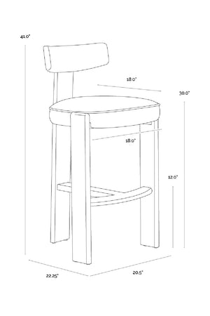 Oak Framed Green Bar Stool | Splendido Horton | Oroa.com