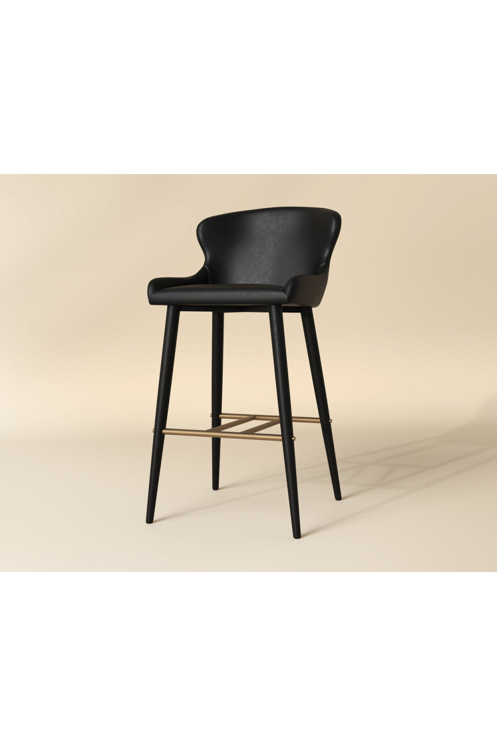 Modern European furniture - Leather Look Shell Bar Stool - www.oroa.com
