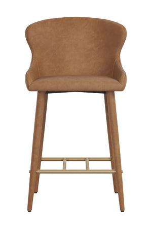Modern European furniture - Leather Look Shell Counter Stool - www.oroa.com