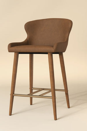 Modern European furniture - Leather Look Shell Counter Stool - www.oroa.com