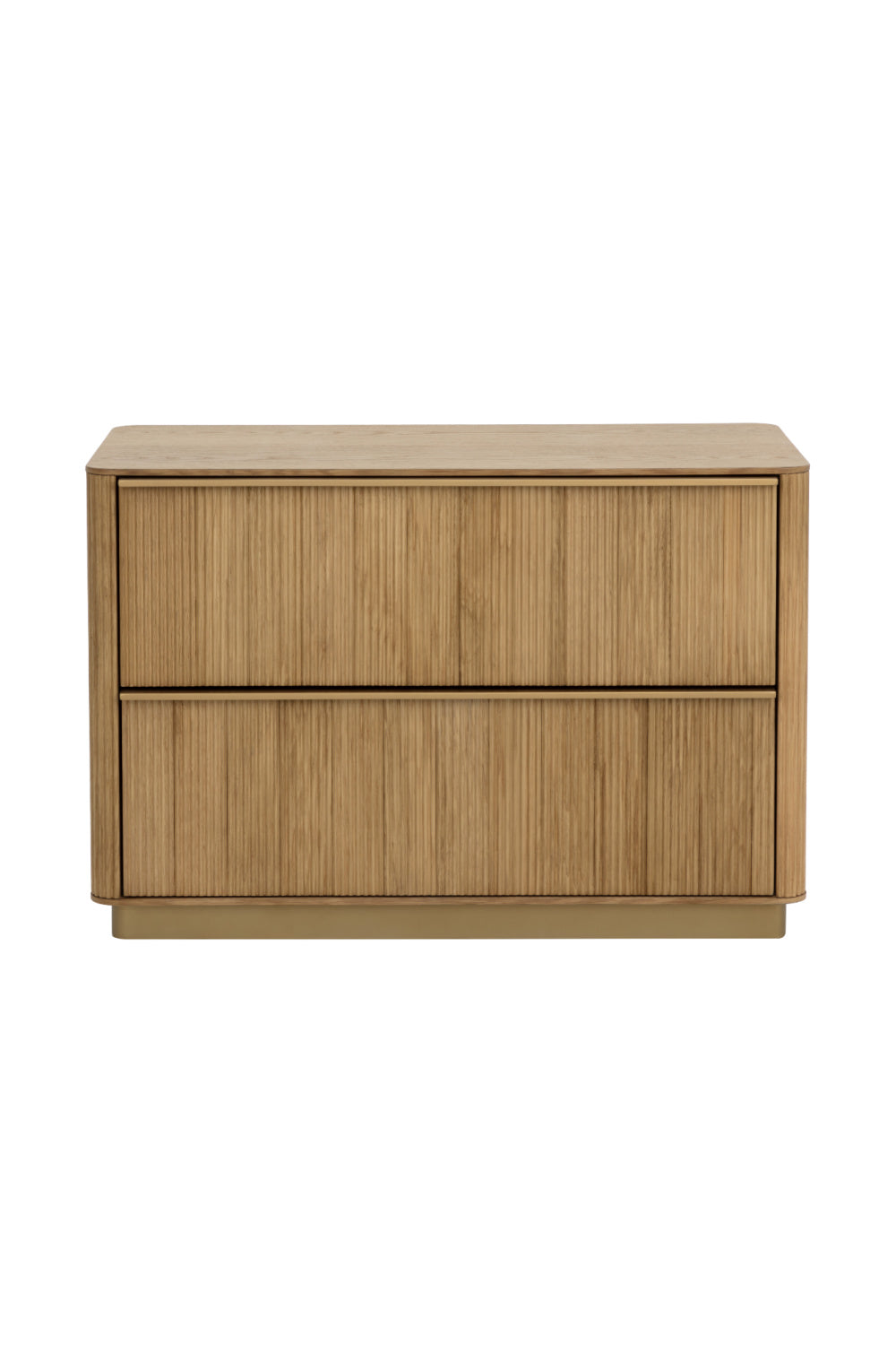Modern European furniture - Rectangular Rustic Oak & Gold Nightstand - www.oroa.com