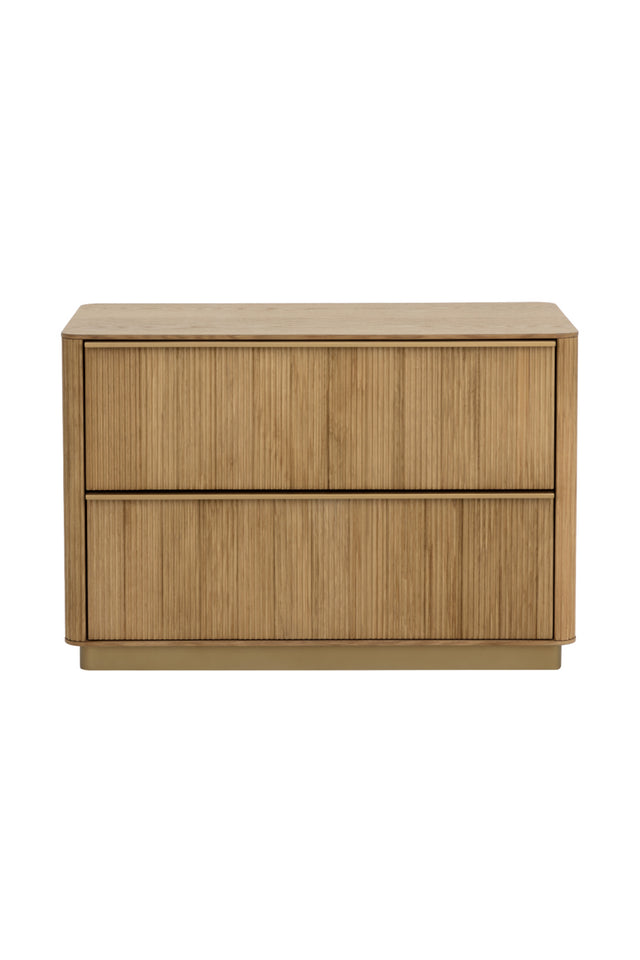 Modern European furniture - Rectangular Rustic Oak & Gold Nightstand - www.oroa.com