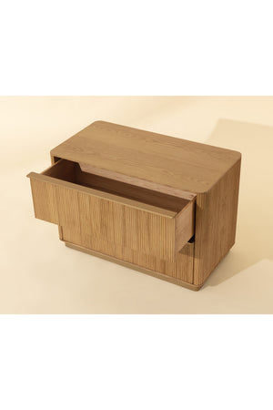 Modern European furniture - Rectangular Rustic Oak & Gold Nightstand - www.oroa.com