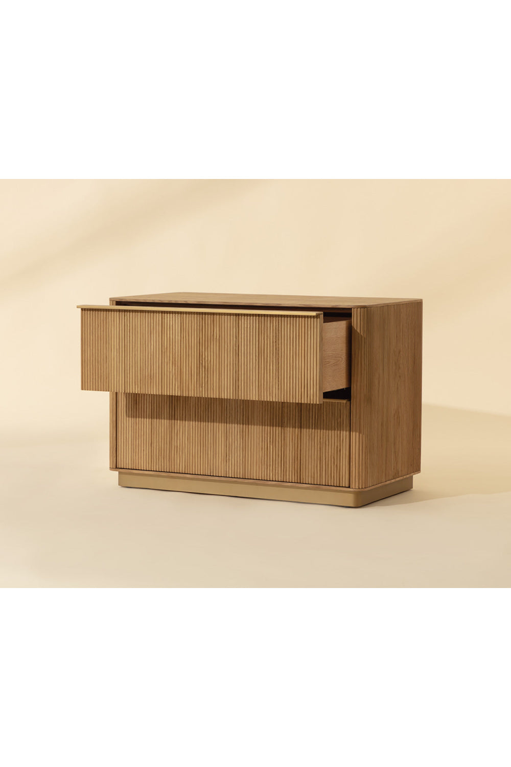Modern European furniture - Rectangular Rustic Oak & Gold Nightstand - www.oroa.com