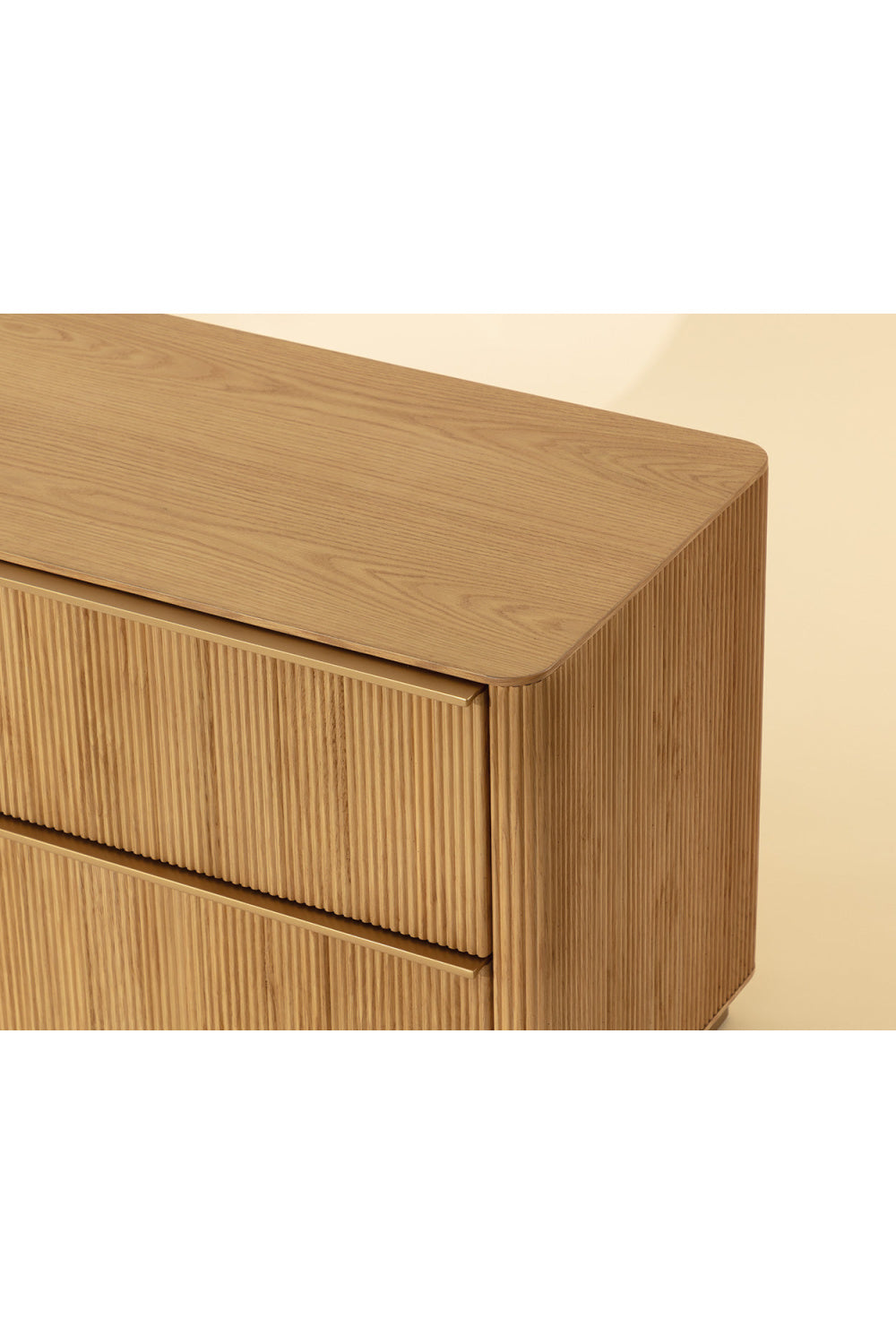 Modern European furniture - Rectangular Rustic Oak & Gold Nightstand - www.oroa.com