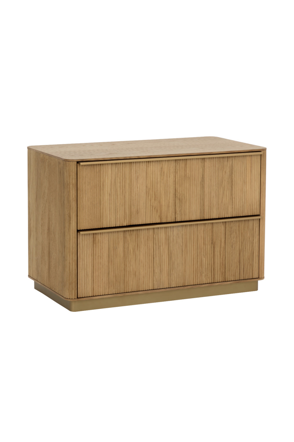 Modern European furniture - Rectangular Rustic Oak & Gold Nightstand - www.oroa.com