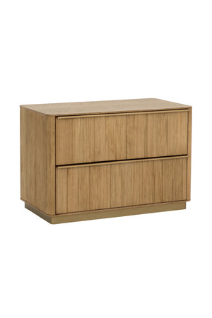 Modern European furniture - Rectangular Rustic Oak & Gold Nightstand - www.oroa.com