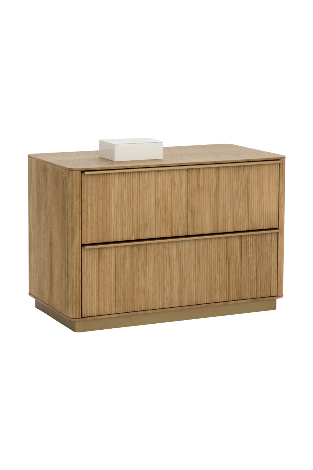 Modern European furniture - Rectangular Rustic Oak & Gold Nightstand - www.oroa.com