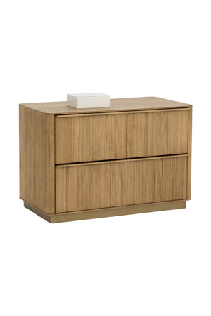 Modern European furniture - Rectangular Rustic Oak & Gold Nightstand - www.oroa.com