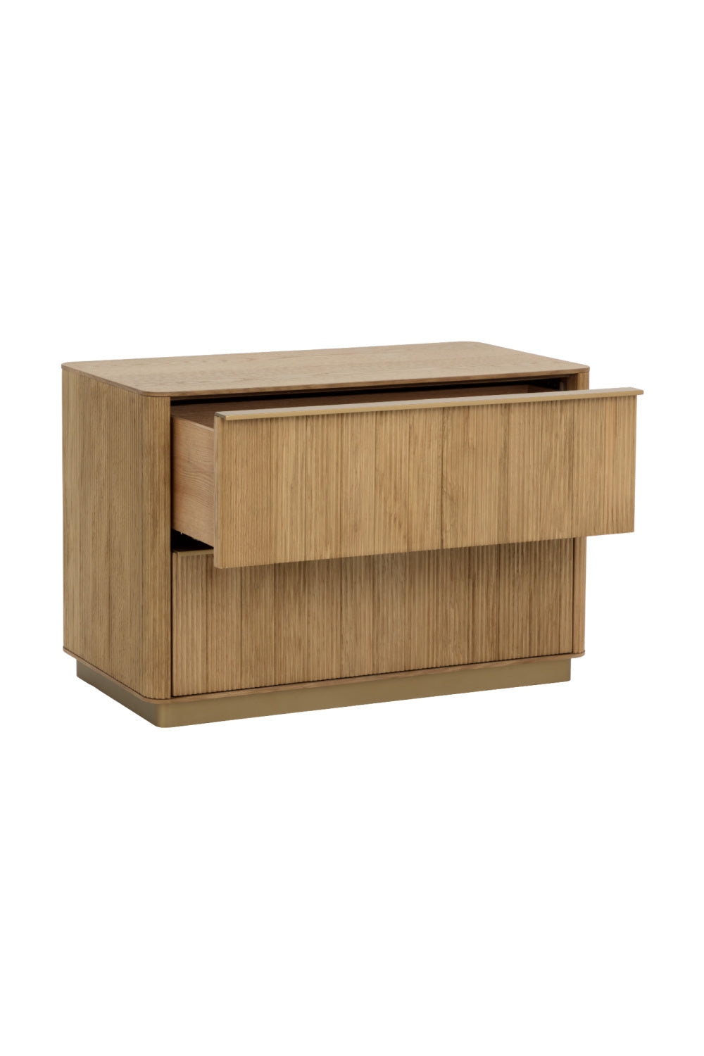 Modern European furniture - Rectangular Rustic Oak & Gold Nightstand - www.oroa.com